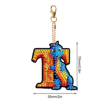 Load image into Gallery viewer, Double Sided Full Drill Keyring Special Shape Diamond Painting Keychain Dinosaur
