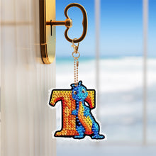 Load image into Gallery viewer, Double Sided Full Drill Keyring Special Shape Diamond Painting Keychain Dinosaur
