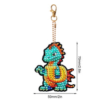 Load image into Gallery viewer, Double Sided Full Drill Keyring Special Shape Diamond Painting Keychain Dinosaur
