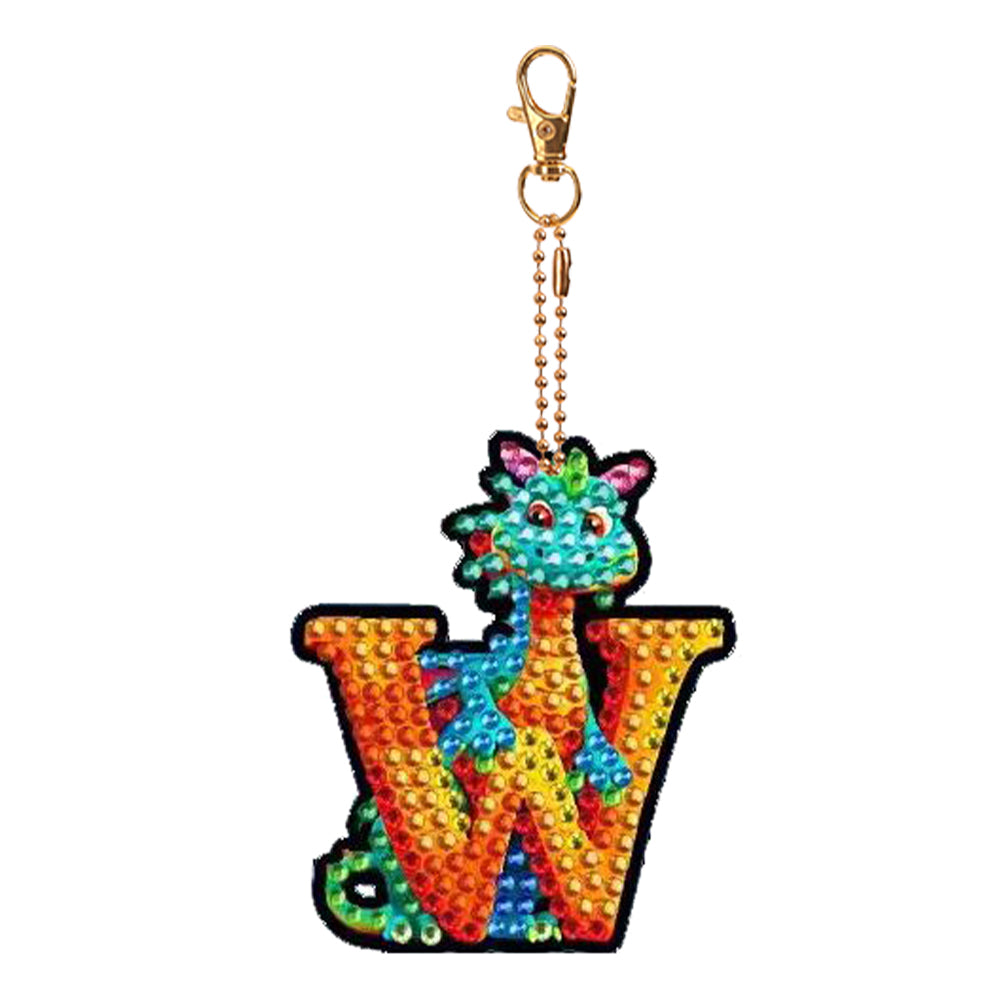 Double Sided Full Drill Keyring Special Shape Diamond Painting Keychain Dinosaur