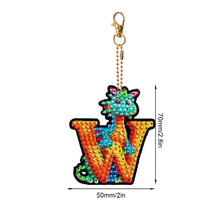 Load image into Gallery viewer, Double Sided Full Drill Keyring Special Shape Diamond Painting Keychain Dinosaur
