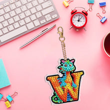 Load image into Gallery viewer, Double Sided Full Drill Keyring Special Shape Diamond Painting Keychain Dinosaur
