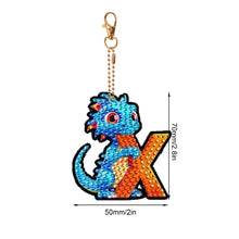 Load image into Gallery viewer, Double Sided Full Drill Keyring Special Shape Diamond Painting Keychain Dinosaur
