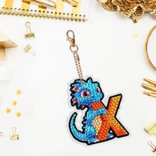 Load image into Gallery viewer, Double Sided Full Drill Keyring Special Shape Diamond Painting Keychain Dinosaur
