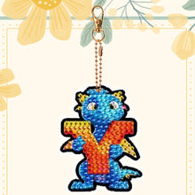 Load image into Gallery viewer, Double Sided Full Drill Keyring Special Shape Diamond Painting Keychain Dinosaur
