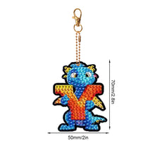 Load image into Gallery viewer, Double Sided Full Drill Keyring Special Shape Diamond Painting Keychain Dinosaur

