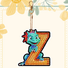 Load image into Gallery viewer, Double Sided Full Drill Keyring Special Shape Diamond Painting Keychain Dinosaur
