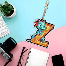 Load image into Gallery viewer, Double Sided Full Drill Keyring Special Shape Diamond Painting Keychain Dinosaur
