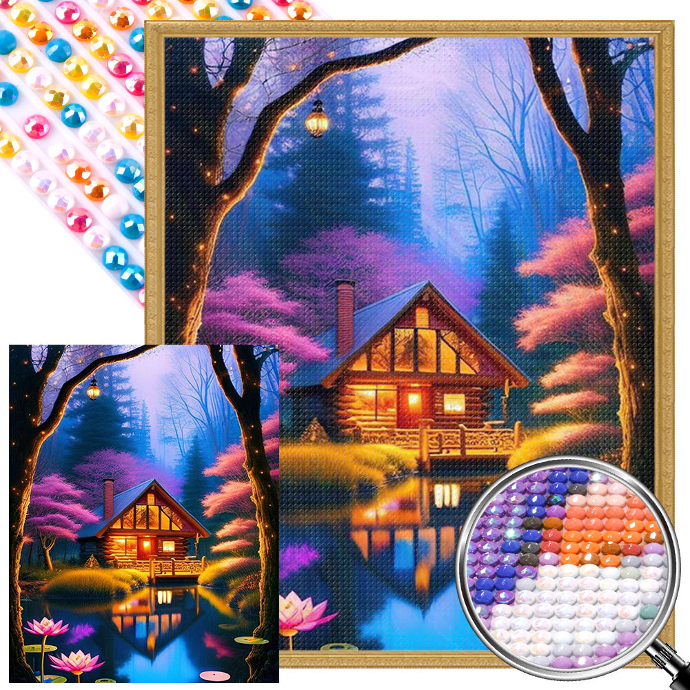 AB Diamond Painting - Full Round - cabin in the woods (40*50CM)