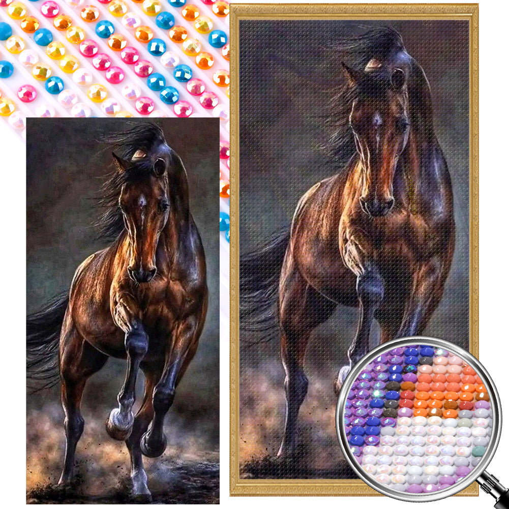 AB Diamond Painting - Full Round - dark horse running (40*80CM)
