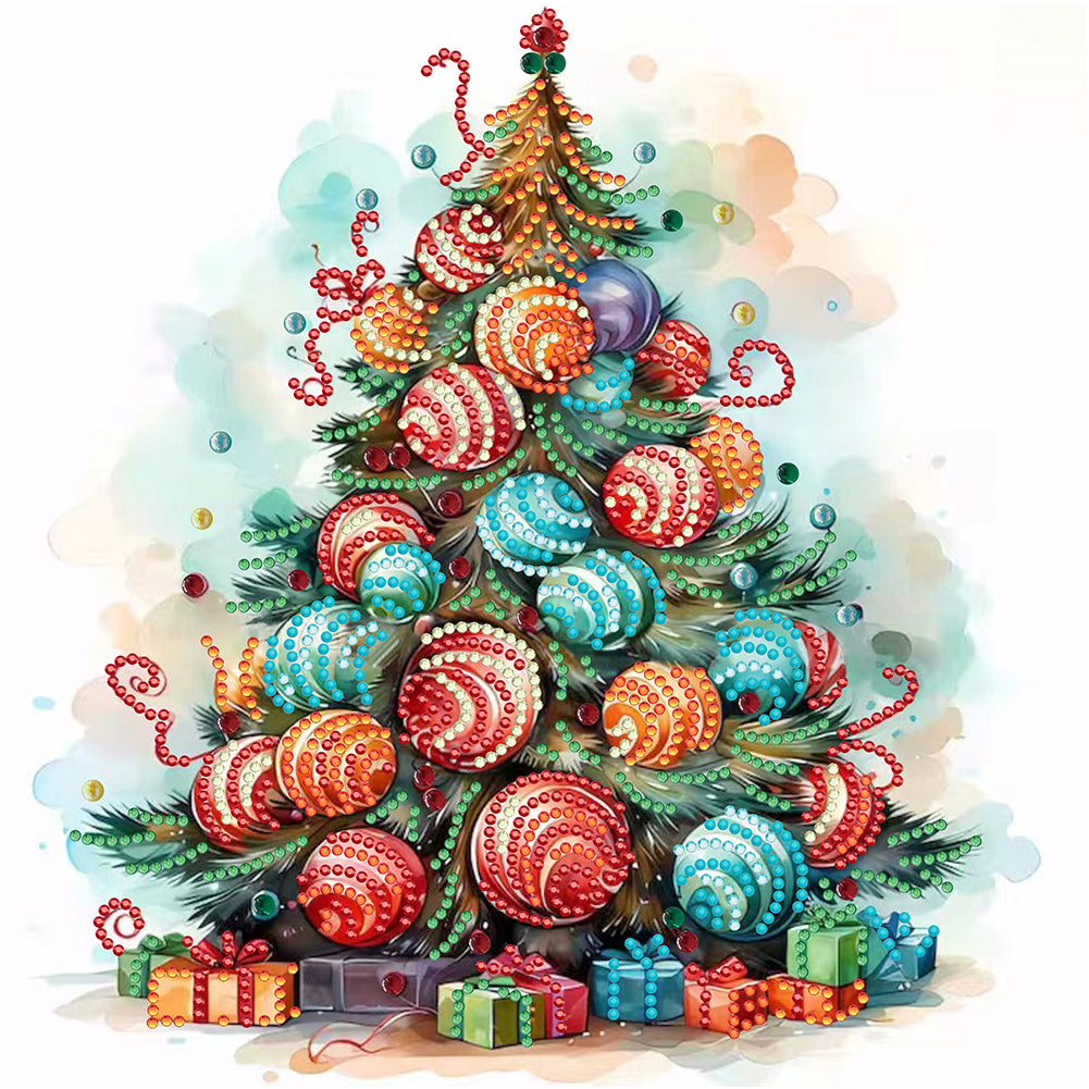 Diamond Painting - Partial Special Shaped - Christmas tree (30*30CM)