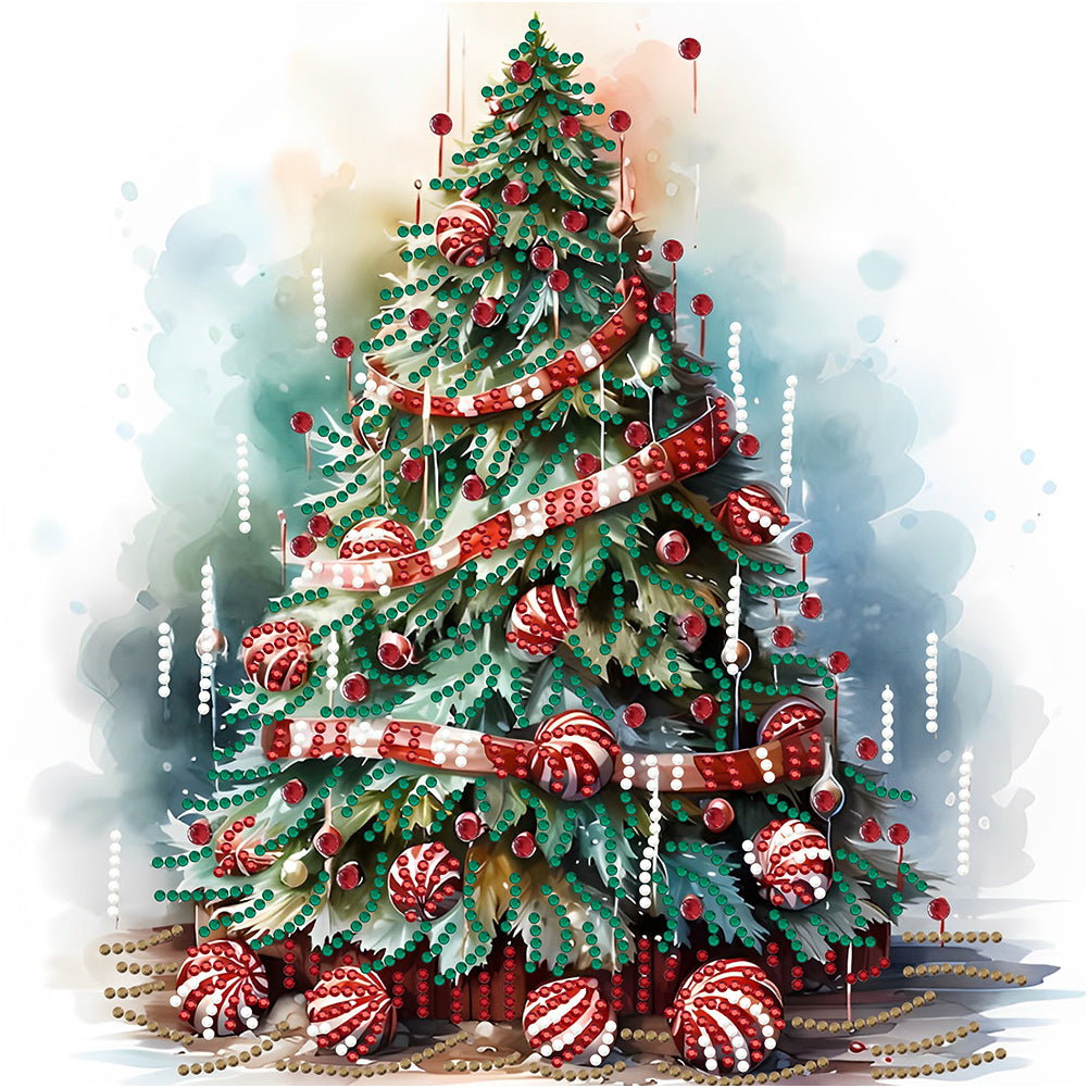 Diamond Painting - Partial Special Shaped - Christmas tree (30*30CM)