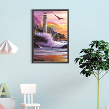 Load image into Gallery viewer, Diamond Painting - Full Round - seaside lighthouse (40*60CM)
