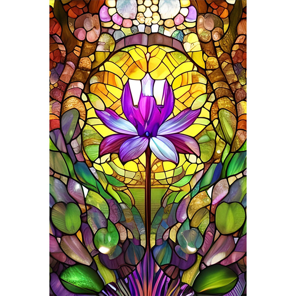 Diamond Painting - Full Round - lotus glass art (40*60CM)