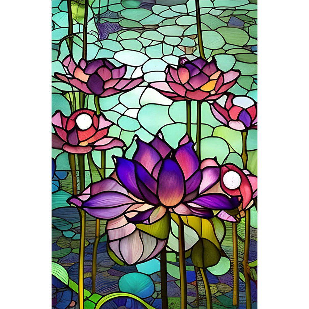 Diamond Painting - Full Round - lotus glass art (40*60CM)