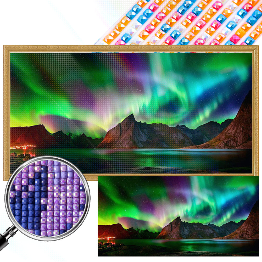AB Diamond Painting - Full Square - Aurora at night (80*40CM)