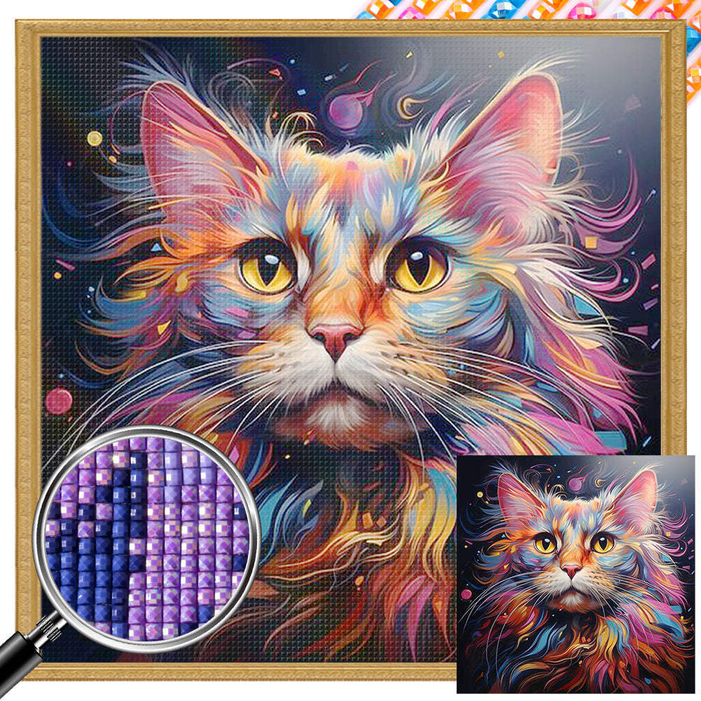 AB Diamond Painting - Full Square - Colorful cats (40*40CM)