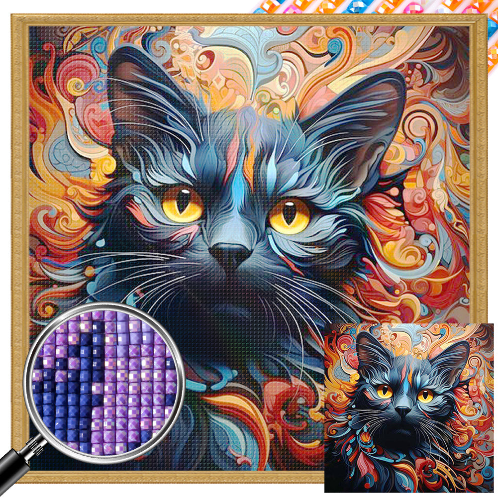 AB Diamond Painting - Full Square - Colorful cats (40*40CM)
