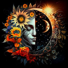 Load image into Gallery viewer, Diamond Painting - Full Round - Celestial bodies, sun and moon - yin and yang zodiac signs (40*40CM)
