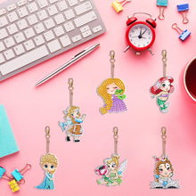 Load image into Gallery viewer, 6PCS Diamond Painting Keychain Double Sided Rhinestone Painting Keychain Pendant
