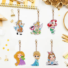 Load image into Gallery viewer, 6PCS Diamond Painting Keychain Double Sided Rhinestone Painting Keychain Pendant
