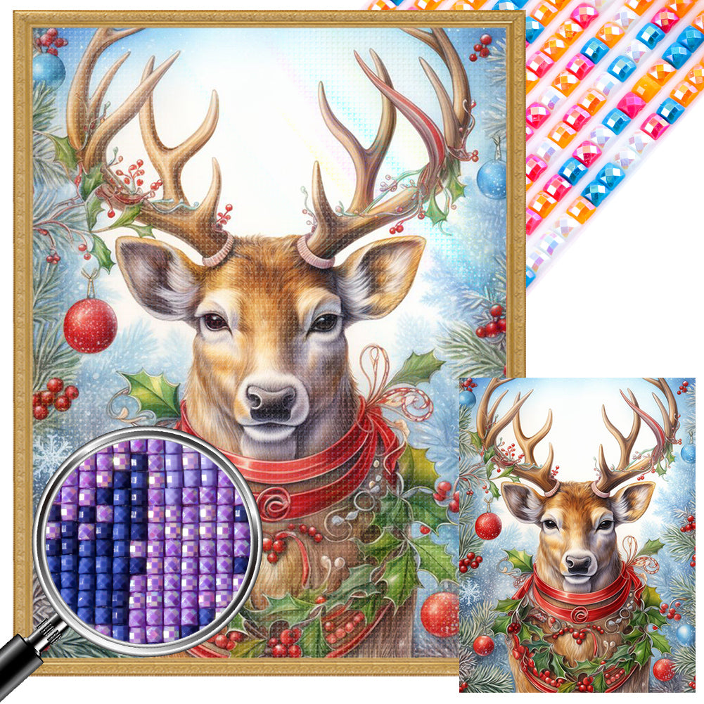 AB Diamond Painting - Full Square - christmas animals (30*40CM)