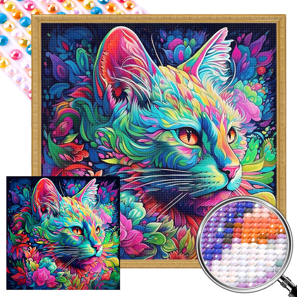 AB Diamond Painting - Full Round - cat cat (40*40CM)