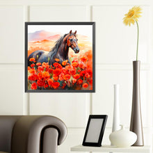 Load image into Gallery viewer, Diamond Painting - Full Round - Poppy and horse (40*40CM)
