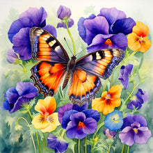 Load image into Gallery viewer, Diamond Painting - Full Round - Pansies and butterflies (40*40CM)
