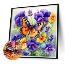 Load image into Gallery viewer, Diamond Painting - Full Round - Pansies and butterflies (40*40CM)
