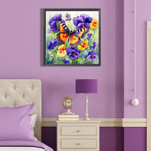 Load image into Gallery viewer, Diamond Painting - Full Round - Pansies and butterflies (40*40CM)
