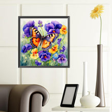 Load image into Gallery viewer, Diamond Painting - Full Round - Pansies and butterflies (40*40CM)
