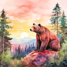 Load image into Gallery viewer, Diamond Painting - Full Round - Mountains and bears (40*40CM)
