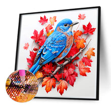 Load image into Gallery viewer, Diamond Painting - Full Round - blue bird on maple leaf (40*40CM)
