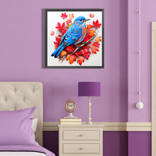 Load image into Gallery viewer, Diamond Painting - Full Round - blue bird on maple leaf (40*40CM)
