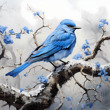 Load image into Gallery viewer, Diamond Painting - Full Round - snow mist blue flower blue bird (40*40CM)
