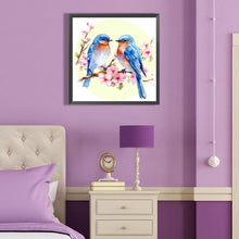 Load image into Gallery viewer, Diamond Painting - Full Round - blue bird on flower branch (40*40CM)
