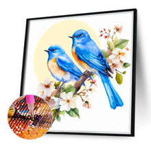 Load image into Gallery viewer, Diamond Painting - Full Round - blue bird on white flower branch (40*40CM)
