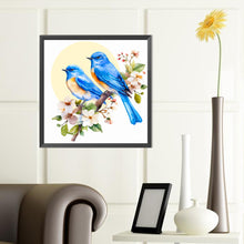 Load image into Gallery viewer, Diamond Painting - Full Round - blue bird on white flower branch (40*40CM)
