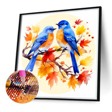 Load image into Gallery viewer, Diamond Painting - Full Round - blue bird on maple tree (40*40CM)

