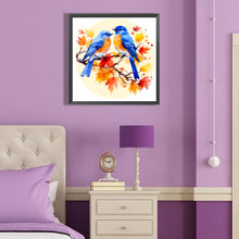 Load image into Gallery viewer, Diamond Painting - Full Round - blue bird on maple tree (40*40CM)
