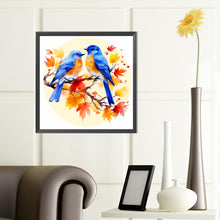 Load image into Gallery viewer, Diamond Painting - Full Round - blue bird on maple tree (40*40CM)
