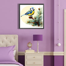 Load image into Gallery viewer, Diamond Painting - Full Round - blue bird on pine tree (40*40CM)
