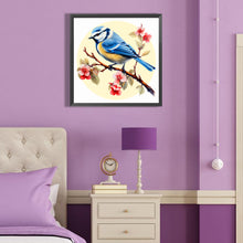 Load image into Gallery viewer, Diamond Painting - Full Round - blue bird on flower branch (40*40CM)

