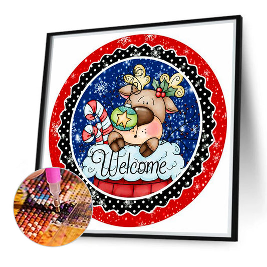 Diamond Painting - Full Round - Christmas elk (40*40CM)