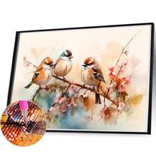 Load image into Gallery viewer, Diamond Painting - Full Round - Three flying birds on a beautiful branch (40*60CM)
