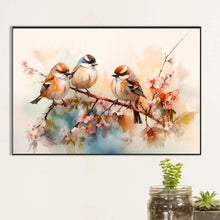 Load image into Gallery viewer, Diamond Painting - Full Round - Three flying birds on a beautiful branch (40*60CM)
