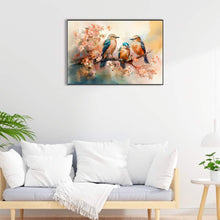 Load image into Gallery viewer, Diamond Painting - Full Round - Three flying birds on a beautiful flower branch (40*60CM)
