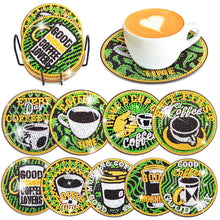 Load image into Gallery viewer, 8PCS Diamond Painting Coasters Kits Acrylic Full Drill Coaster (Coffee)

