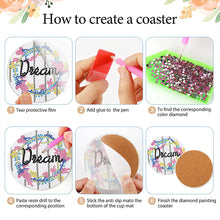 Load image into Gallery viewer, 8PCS Diamond Painting Art Coaster Kit Colourful Animals Unicorn Purple Butterfly
